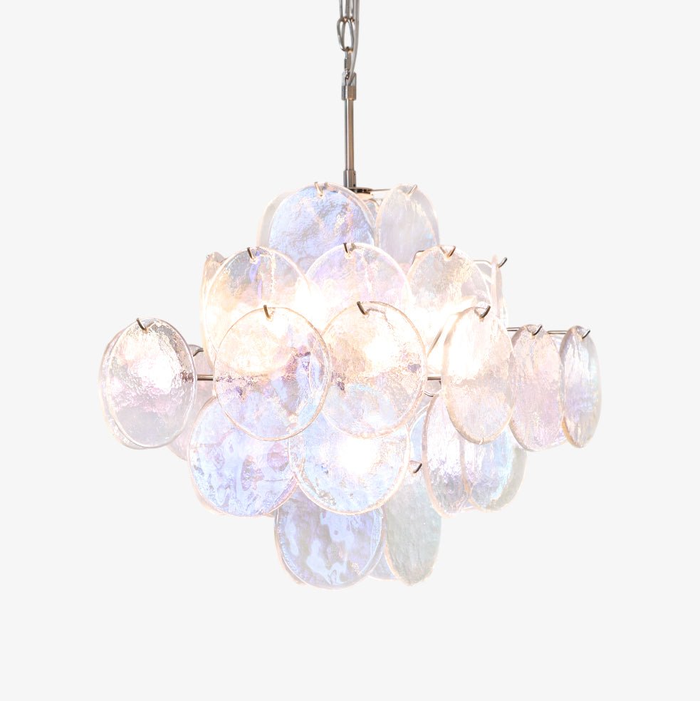 Aurora Lustre Iridescent Murano Disque Superposé - Neutralighting