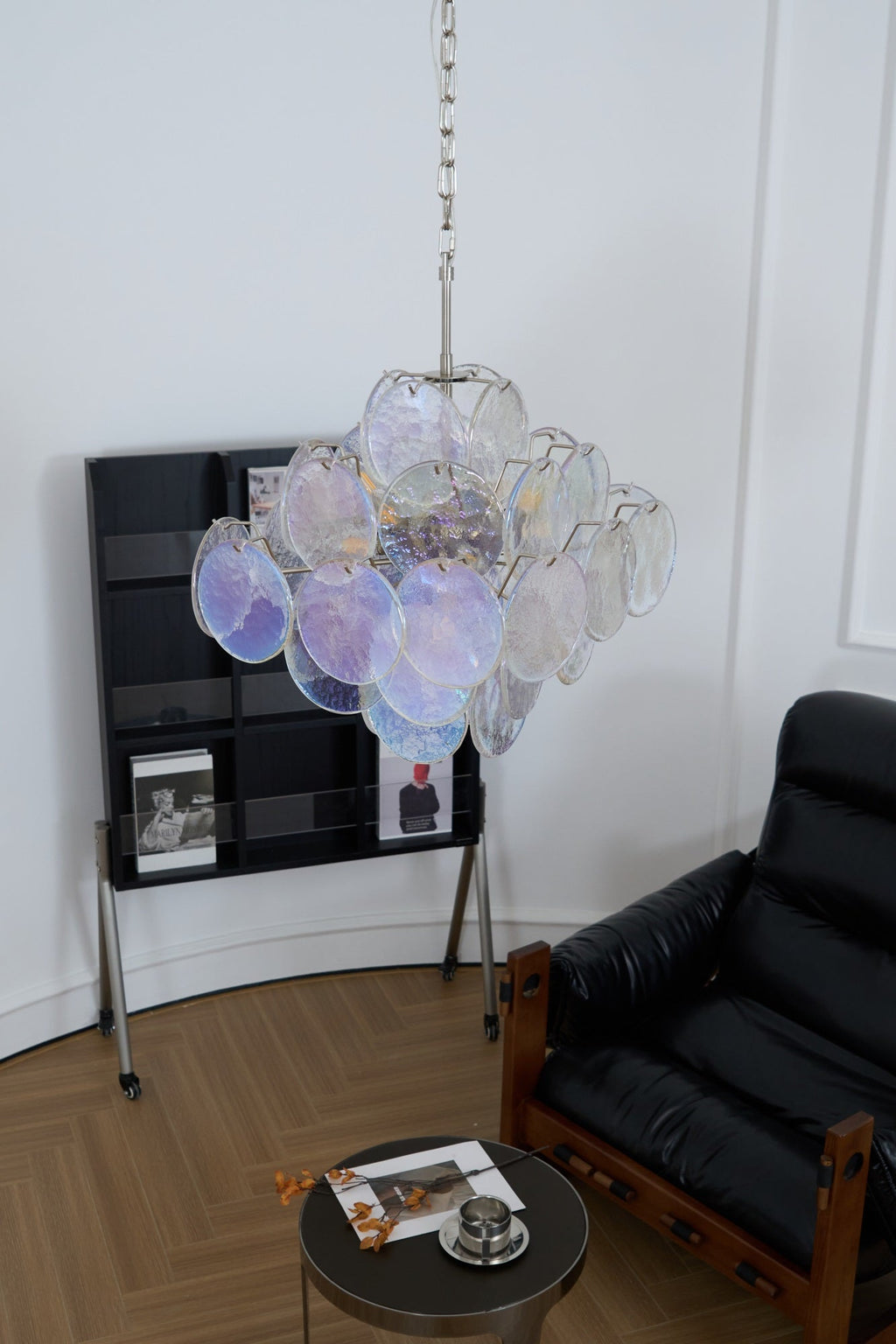Aurora Lustre Iridescent Murano Disque Superposé - Neutralighting