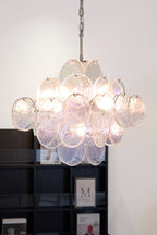 Aurora Lustre Iridescent Murano Disque Superposé - Neutralighting