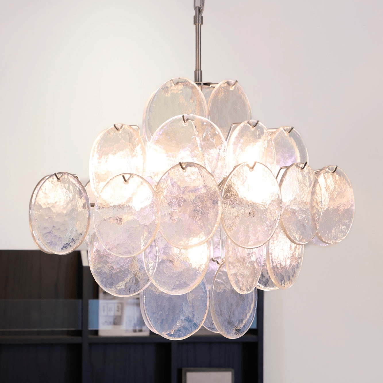 Aurora Lustre Iridescent Murano Disque Superposé - Neutralighting