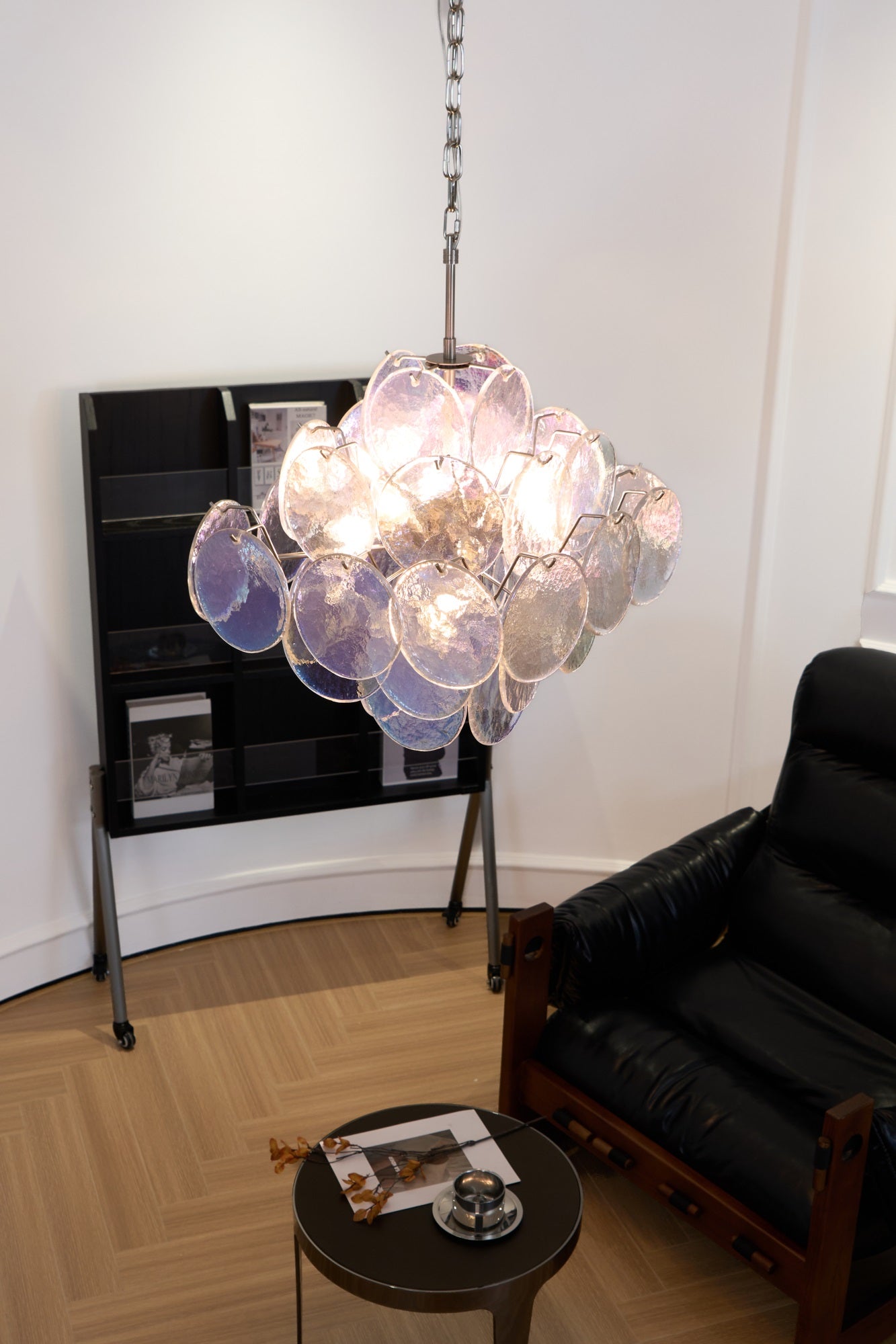 Aurora Lustre Iridescent Murano Disque Superposé - Neutralighting