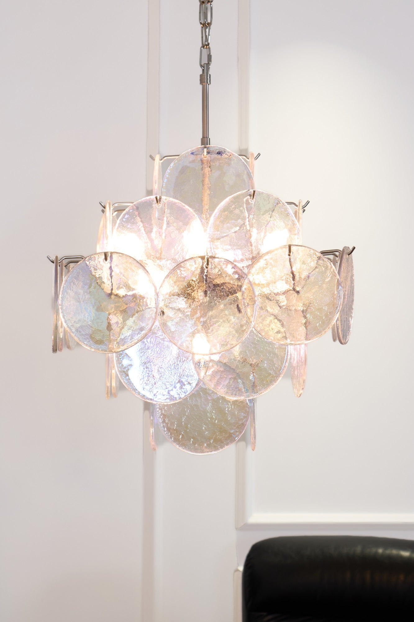 Aurora Lustre Iridescent Murano Disque Superposé - Neutralighting