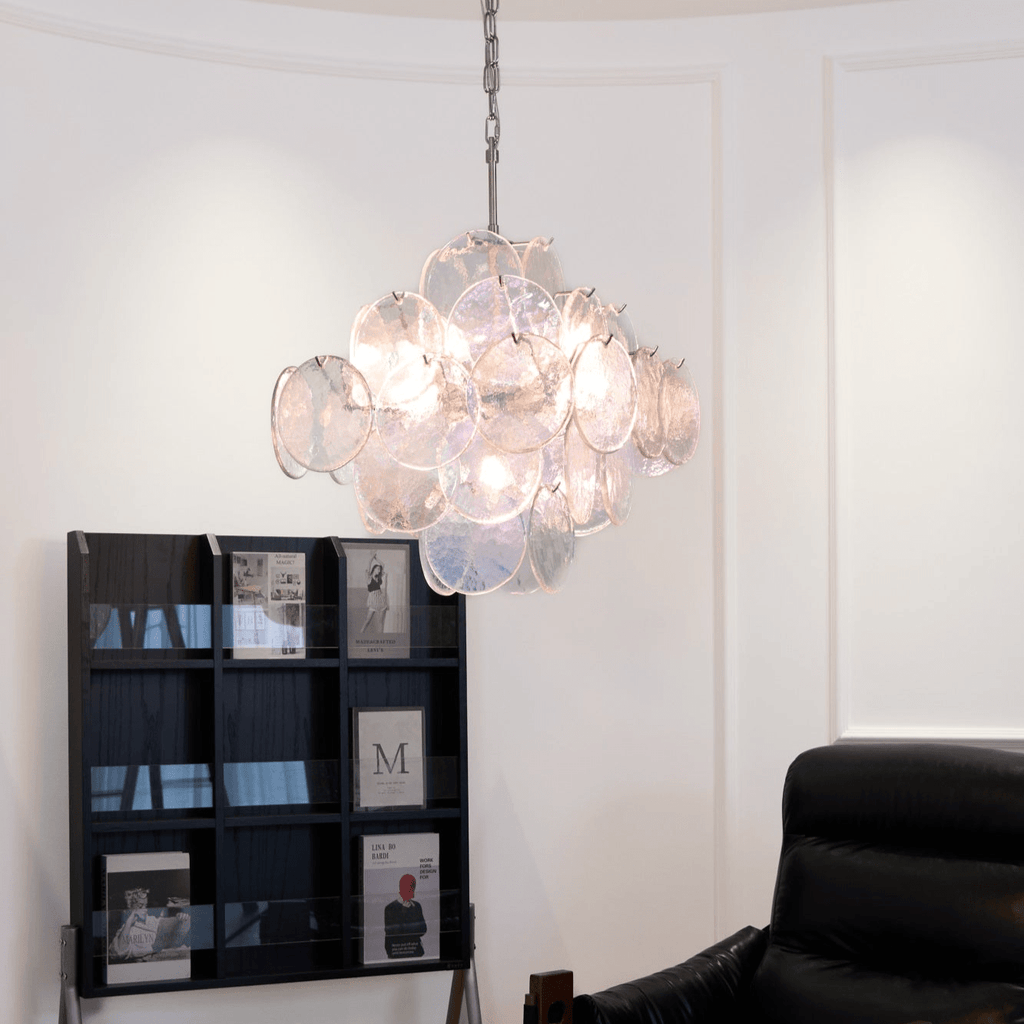 Aurora Lustre Iridescent Murano Disque Superposé - Neutralighting
