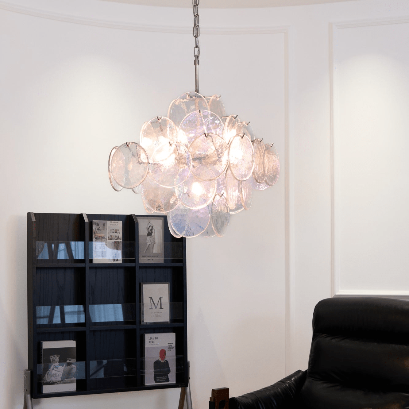 Aurora Lustre Iridescent Murano Disque Superposé - Neutralighting