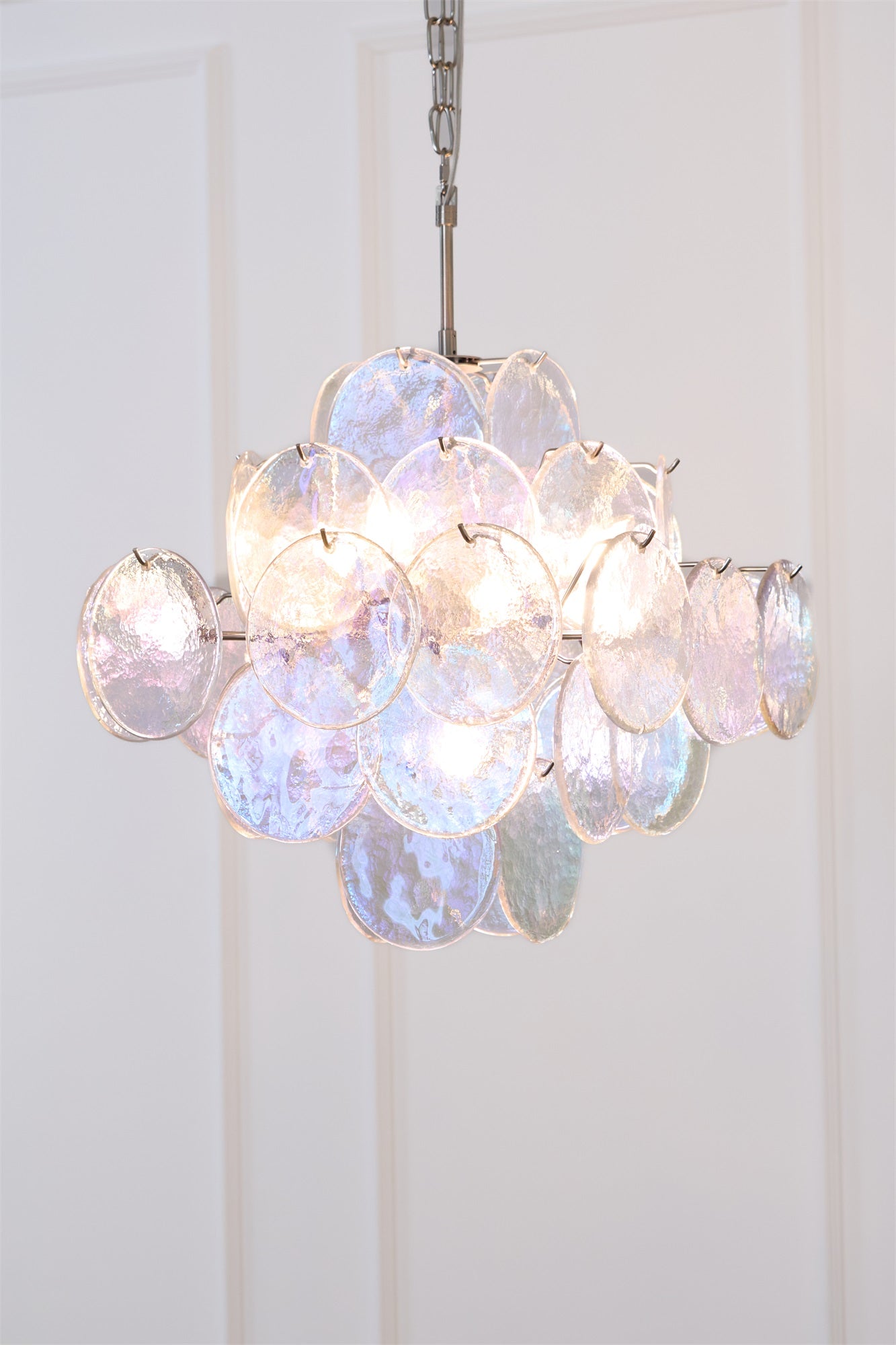 Aurora Lustre Iridescent Murano Disque Superposé - Neutralighting