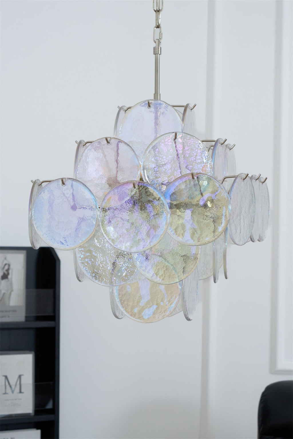 Aurora Lustre Iridescent Murano Disque Superposé - Neutralighting
