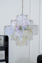 Aurora Lustre Iridescent Murano Disque Superposé - Neutralighting
