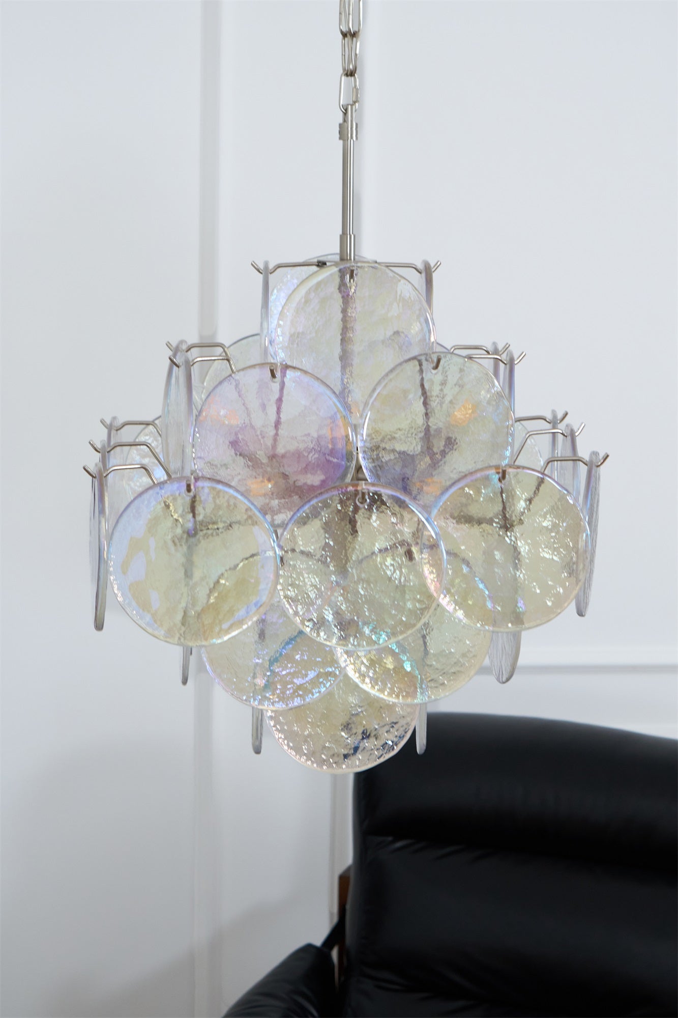 Aurora Lustre Iridescent Murano Disque Superposé - Neutralighting