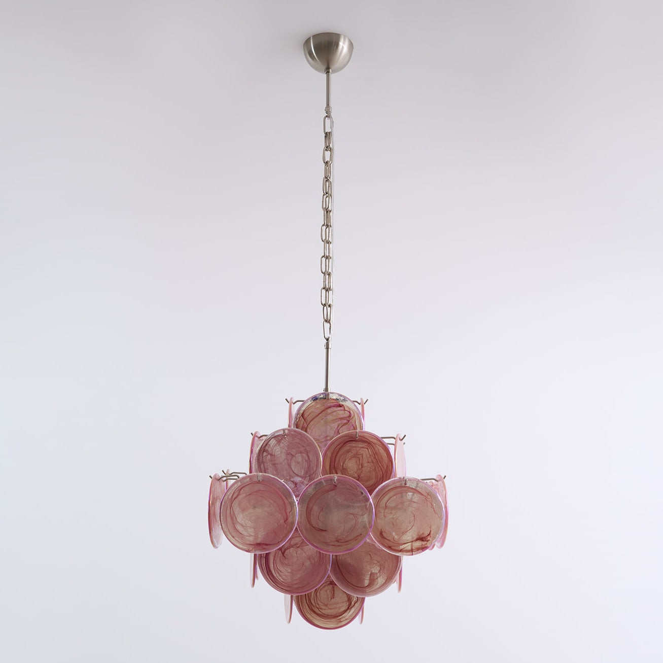 Aurora Lustre Rose Verre Disque Superposé Romantique - Neutralighting