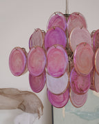 Aurora Lustre Rose Verre Disque Superposé Romantique - Neutralighting