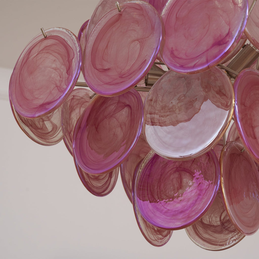 Aurora Lustre Rose Verre Disque Superposé Romantique - Neutralighting