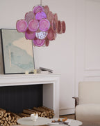 Aurora Lustre Rose Verre Disque Superposé Romantique - Neutralighting