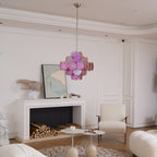 Aurora Lustre Rose Verre Disque Superposé Romantique - Neutralighting