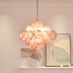 Aurora Lustre Rose Verre Disque Superposé Romantique - Neutralighting