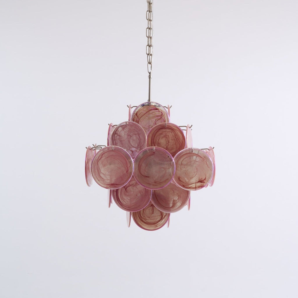Aurora Lustre Rose Verre Disque Superposé Romantique - Neutralighting
