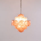 Aurora Lustre Rose Verre Disque Superposé Romantique - Neutralighting