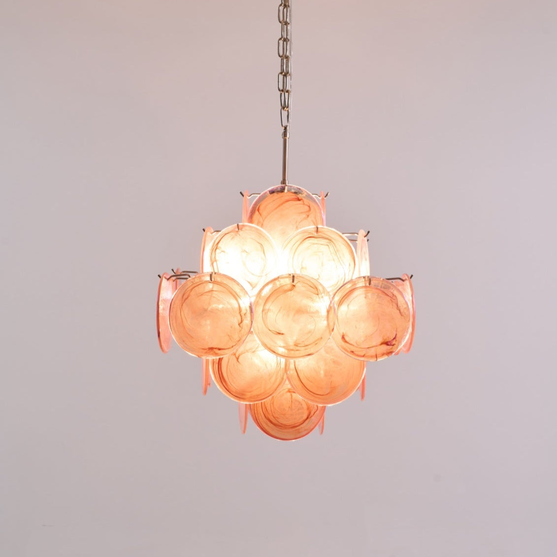 Aurora Lustre Rose Verre Disque Superposé Romantique - Neutralighting