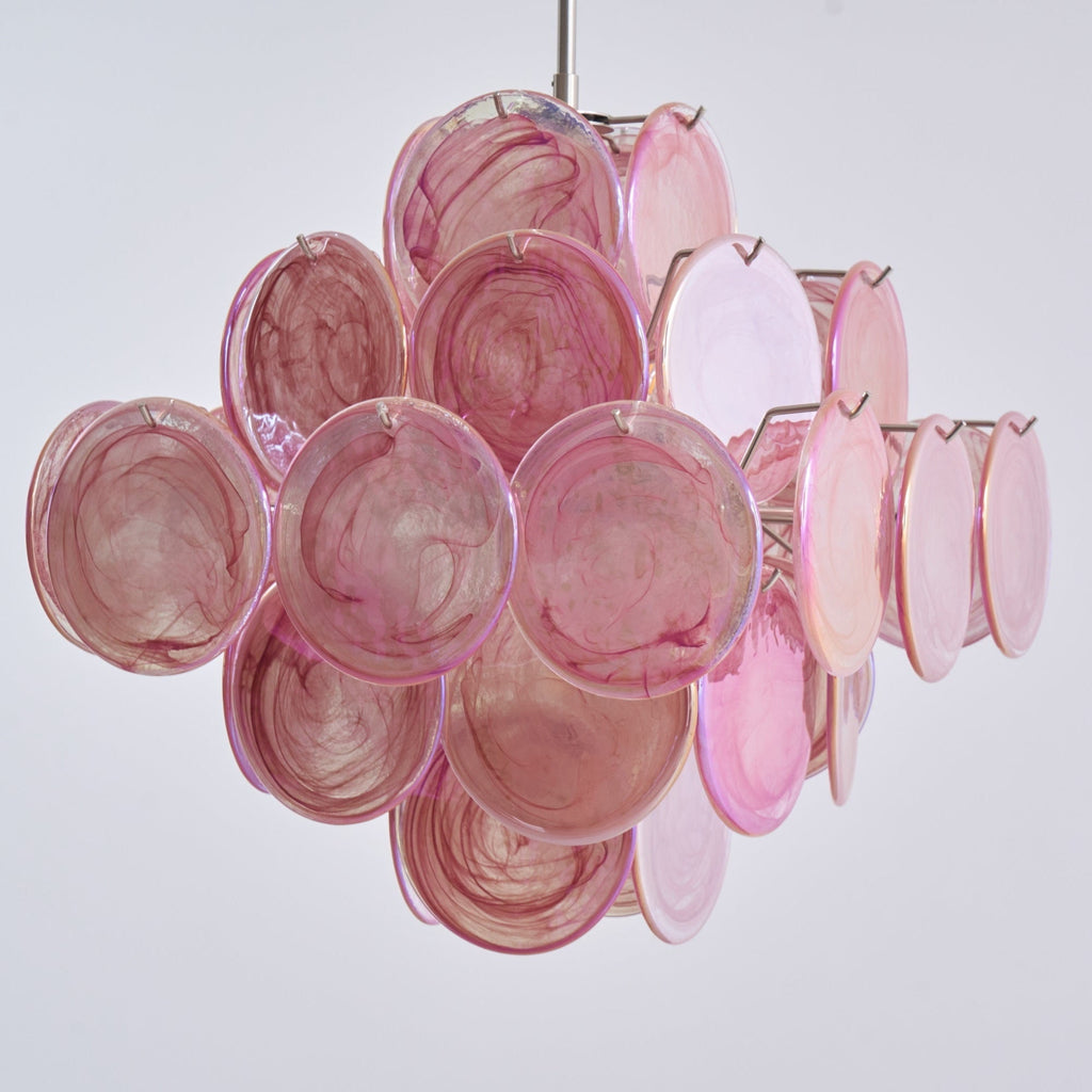 Aurora Lustre Rose Verre Disque Superposé Romantique - Neutralighting