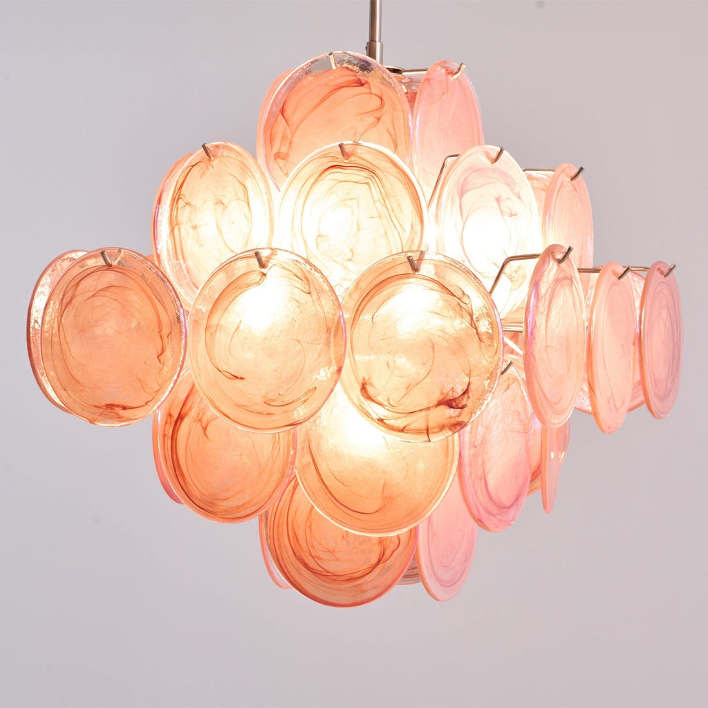 Aurora Lustre Rose Verre Disque Superposé Romantique - Neutralighting