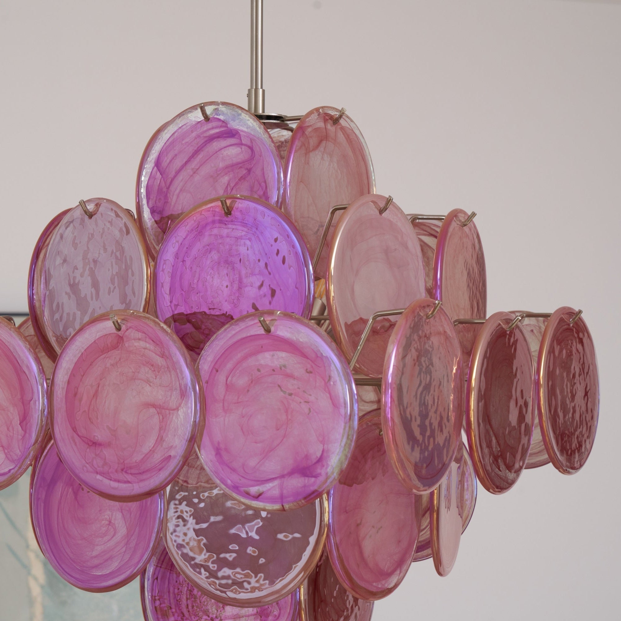 Aurora Lustre Rose Verre Disque Superposé Romantique - Neutralighting