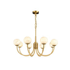 Mjolkuvys Moderne Minimaliste Globe Laiton Albâtre Lustre - Neutralighting