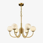 Mjolkuvys Moderne Minimaliste Globe Laiton Albâtre Lustre - Neutralighting