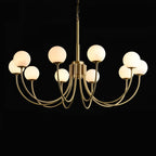 Mjolkuvys Moderne Minimaliste Globe Laiton Albâtre Lustre - Neutralighting