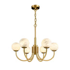Mjolkuvys Moderne Minimaliste Globe Laiton Albâtre Lustre - Neutralighting
