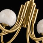 Mjolkuvys Moderne Minimaliste Globe Laiton Albâtre Lustre - Neutralighting