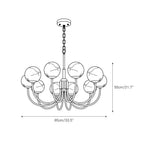Mjolkuvys Moderne Minimaliste Globe Laiton Albâtre Lustre - Neutralighting