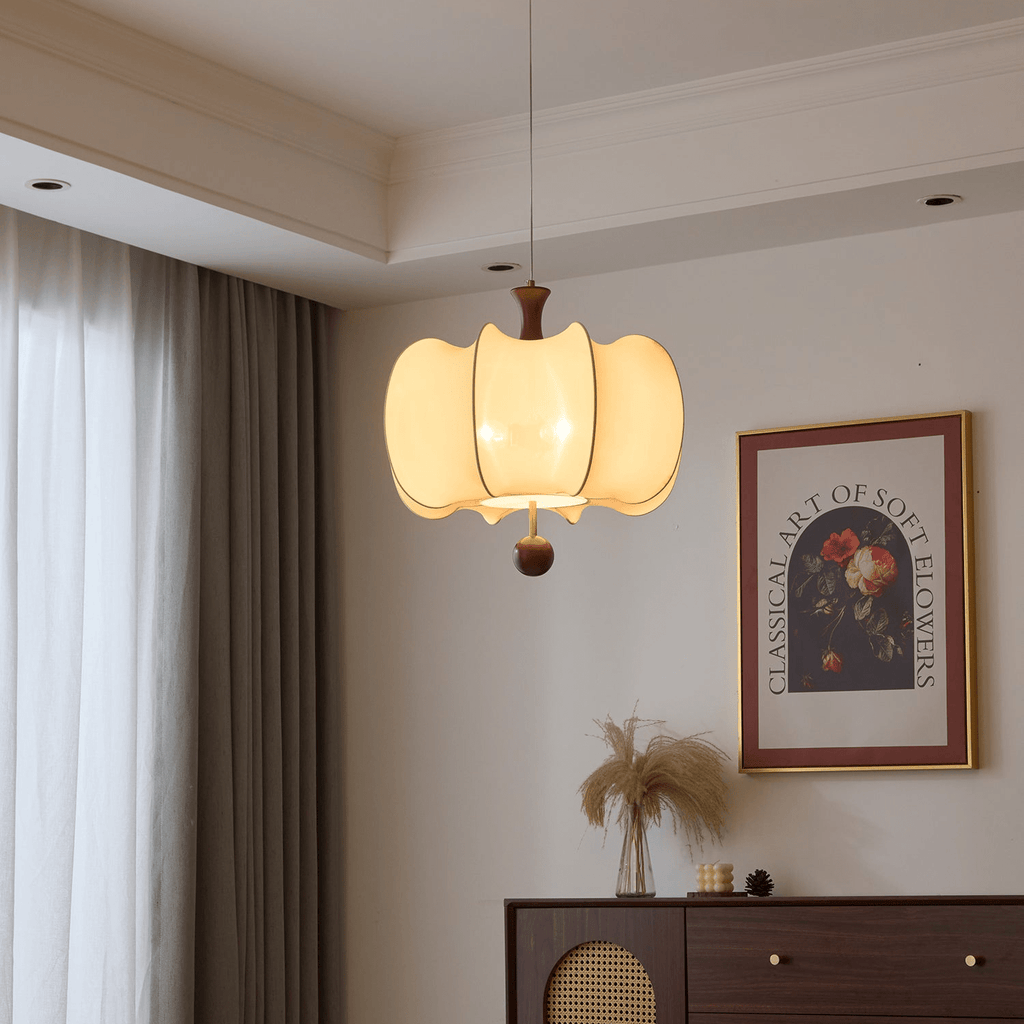 Calithra Lampe Pendante en Tissu et Bois - Neutralighting