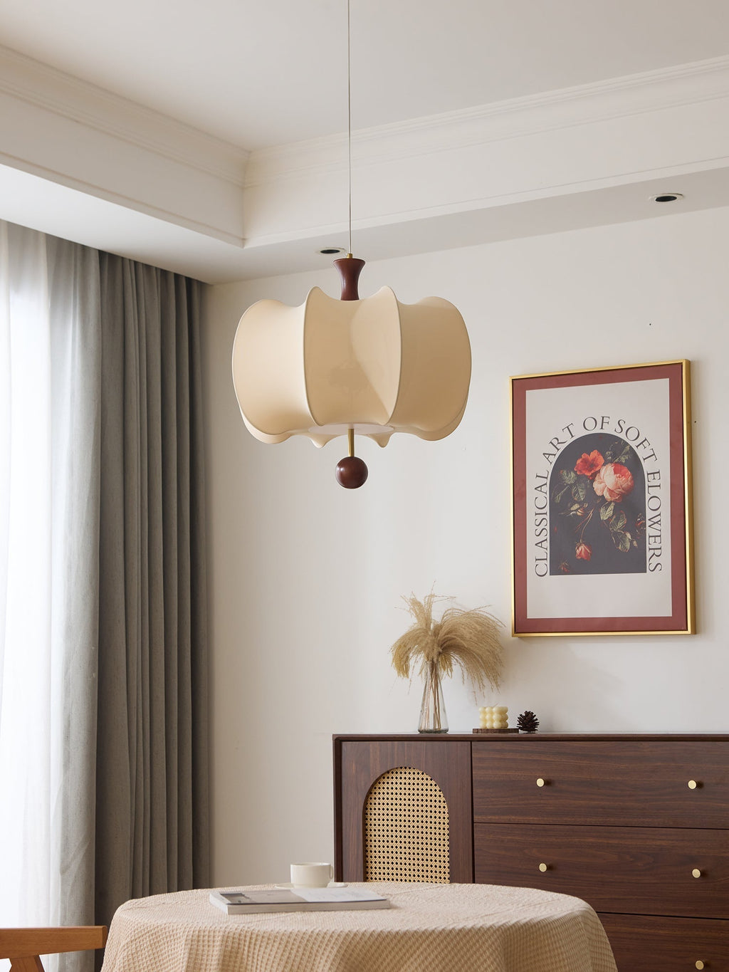 Calithra Lampe Pendante en Tissu et Bois - Neutralighting