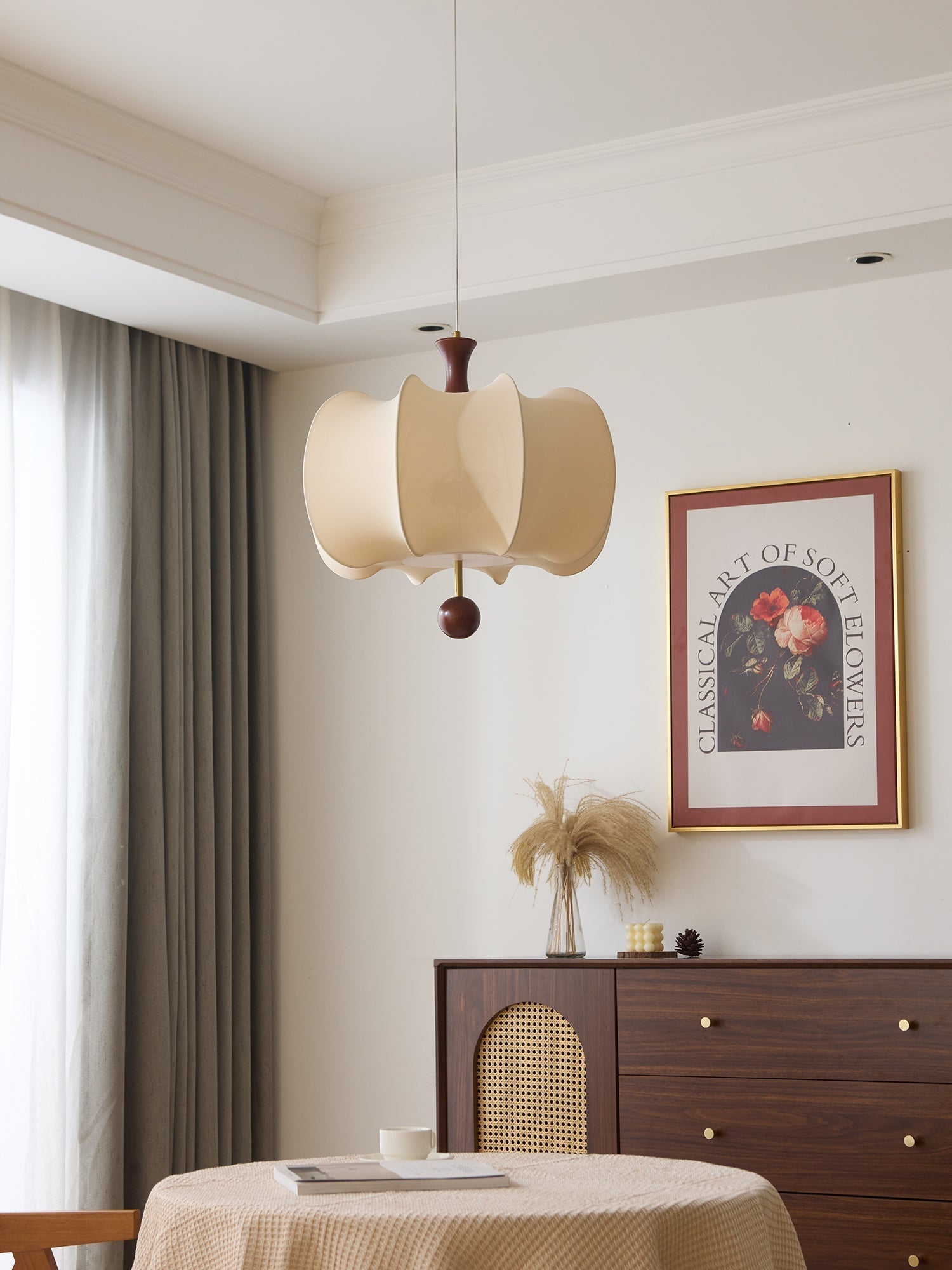 Calithra Lampe Pendante en Tissu et Bois - Neutralighting