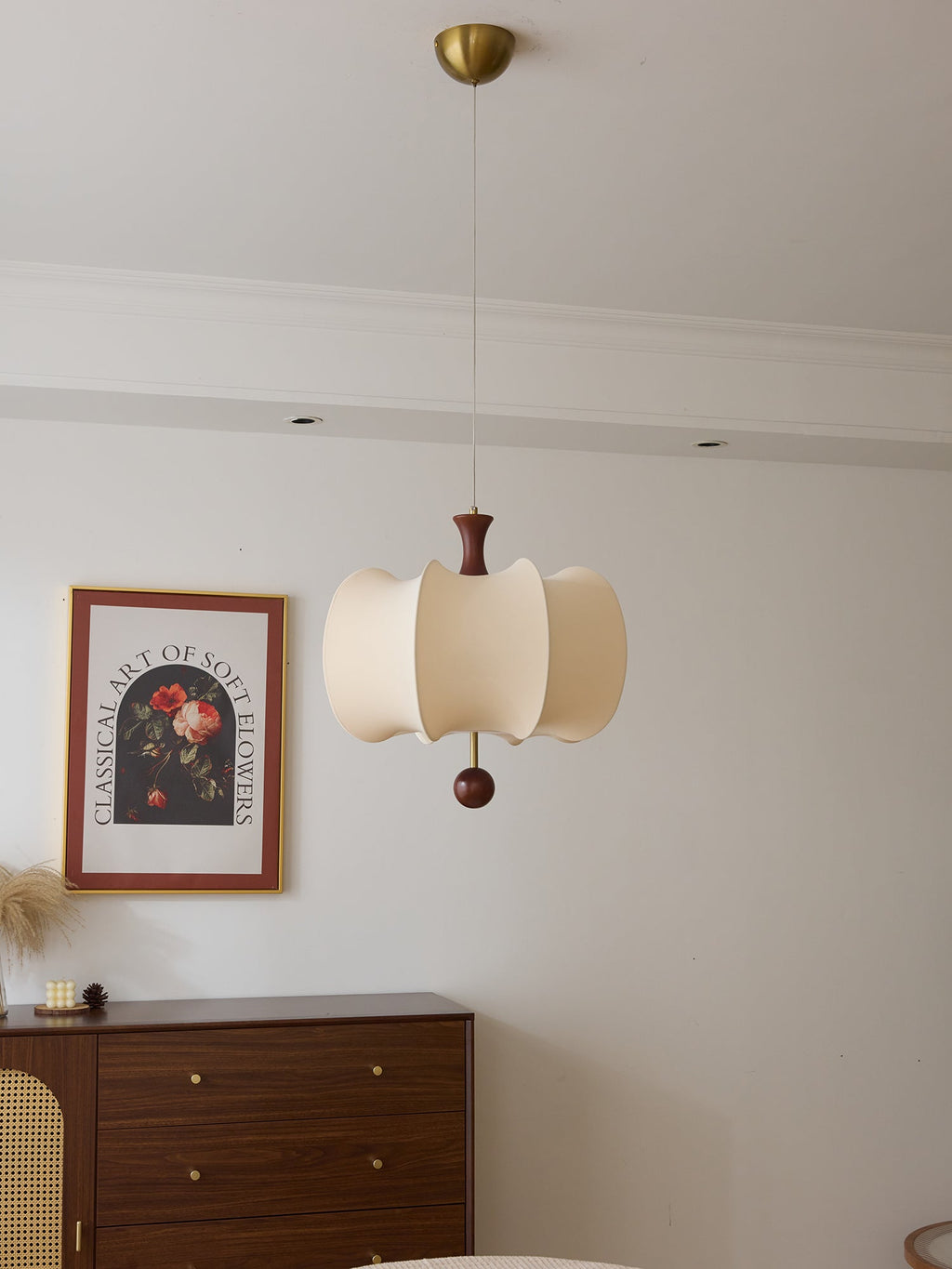 Calithra Lampe Pendante en Tissu et Bois - Neutralighting