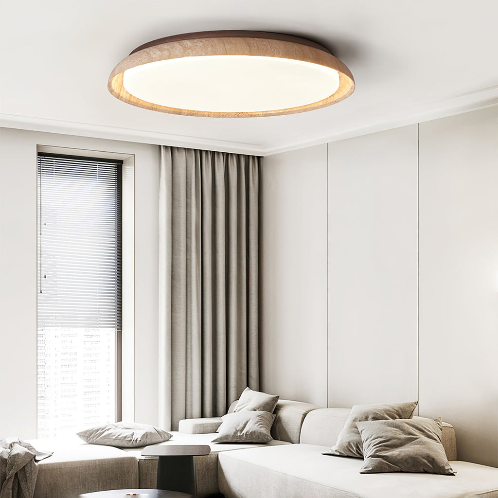 ElvinilaPlafonnier Bord-Rond en Travertin - Neutralighting