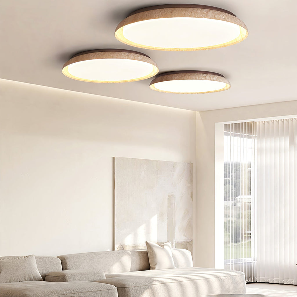 ElvinilaPlafonnier Bord-Rond en Travertin - Neutralighting