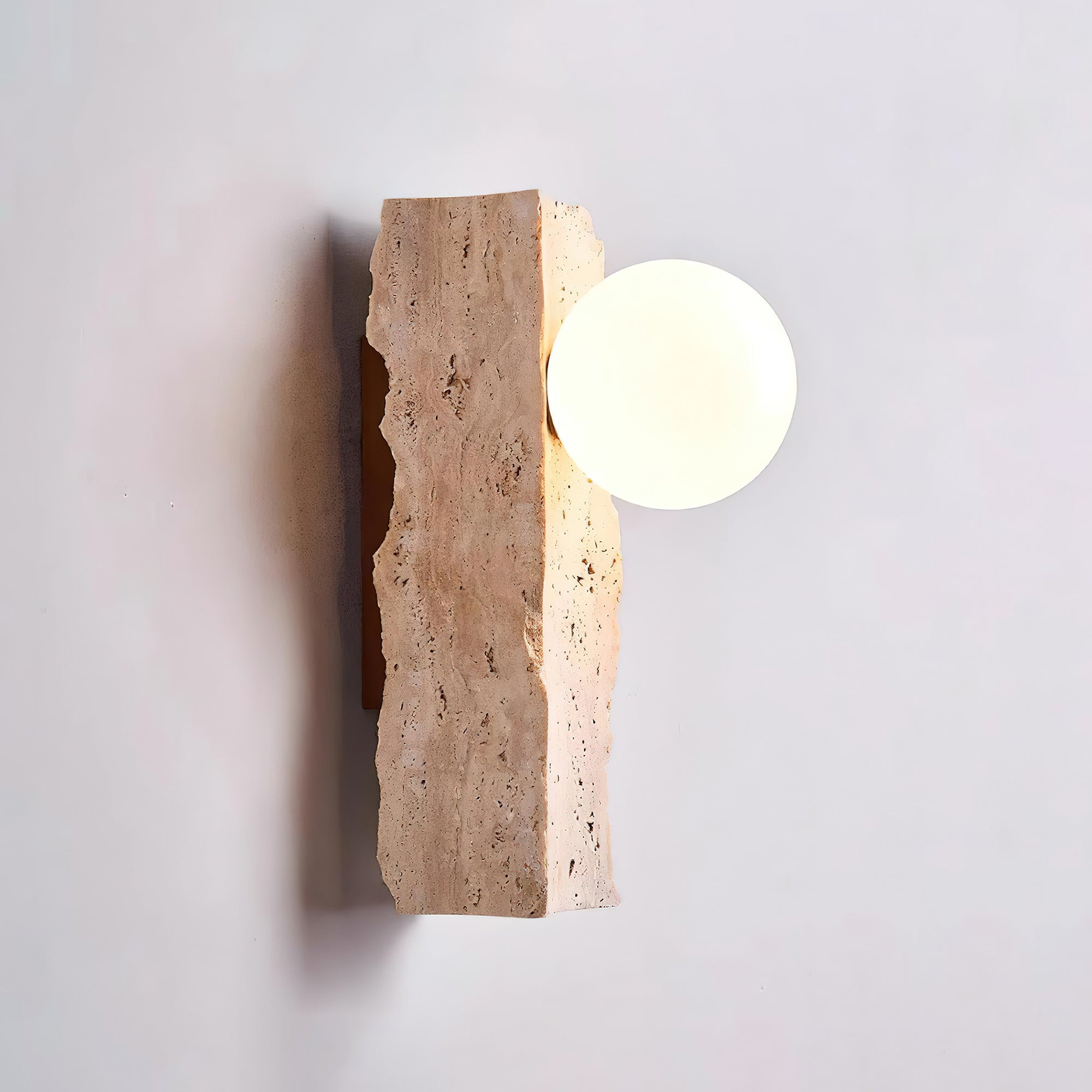 Aureum Moderne Minimaliste Verre Travertin Applique Murale - Neutralighting