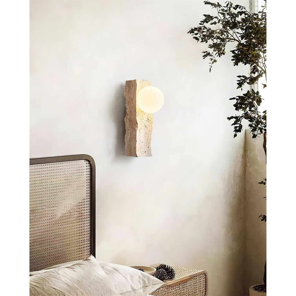 Aureum Moderne Minimaliste Verre Travertin Applique Murale - Neutralighting