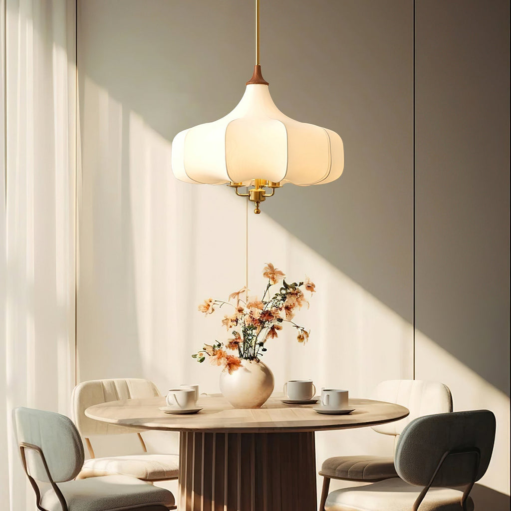 Fioren Tissu Bois Pendentif Lumière - Neutralighting