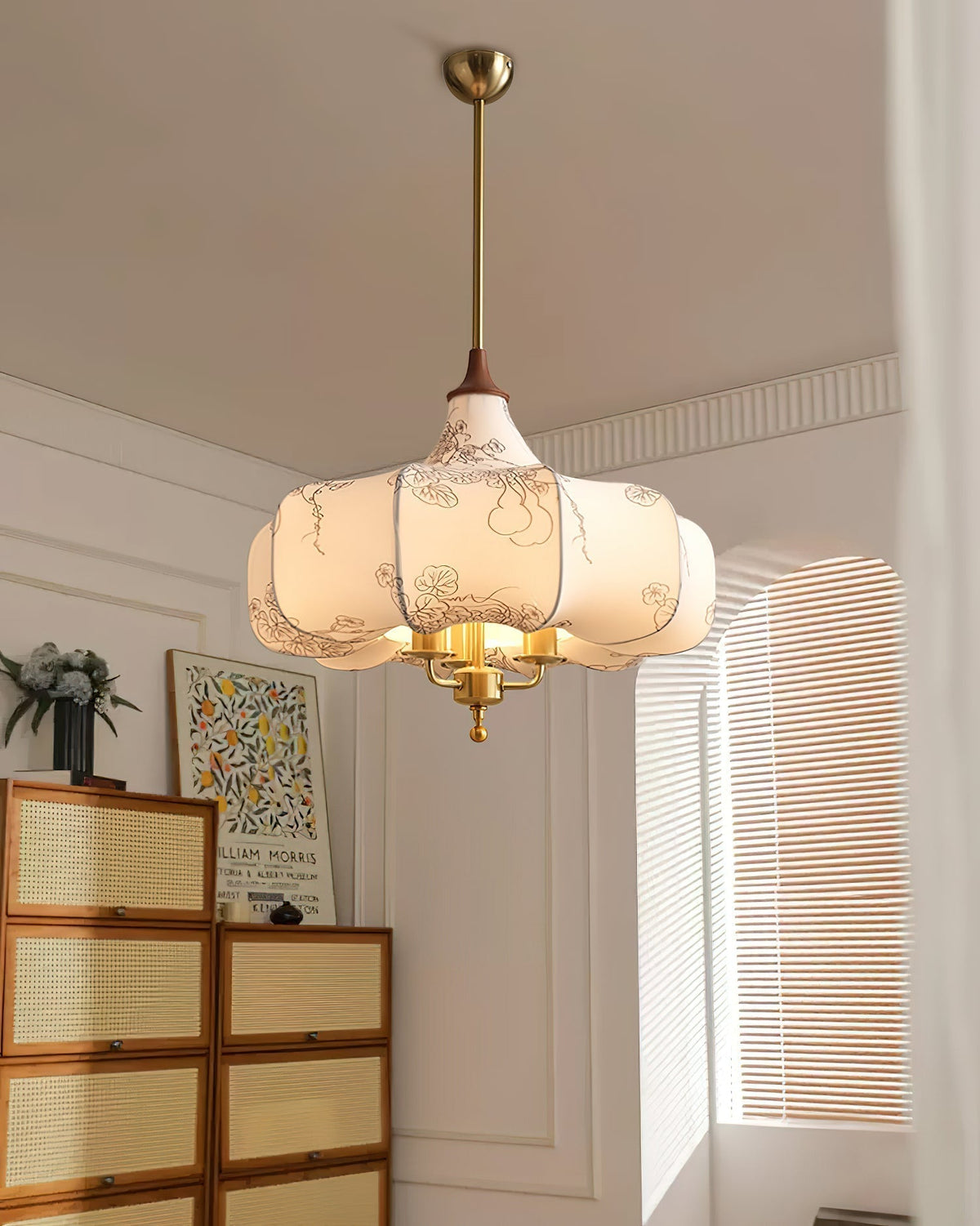 Fioren Tissu Bois Pendentif Lumière - Neutralighting
