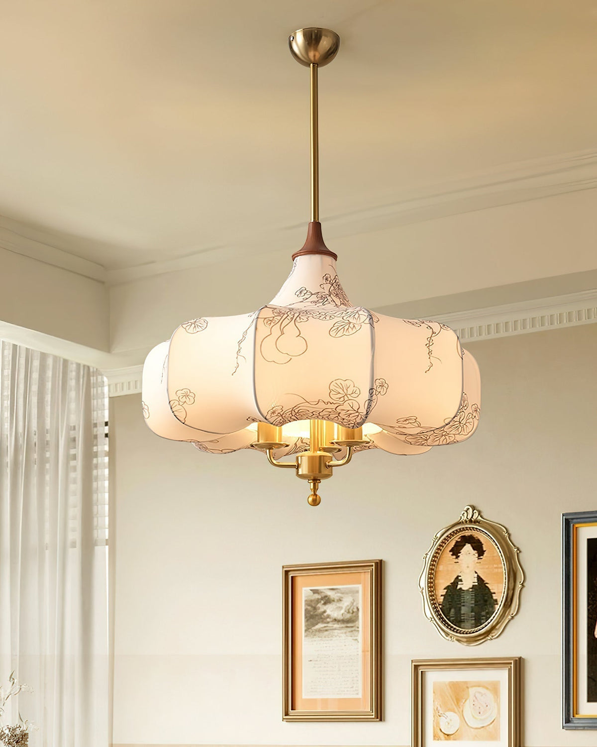 Fioren Tissu Bois Pendentif Lumière - Neutralighting