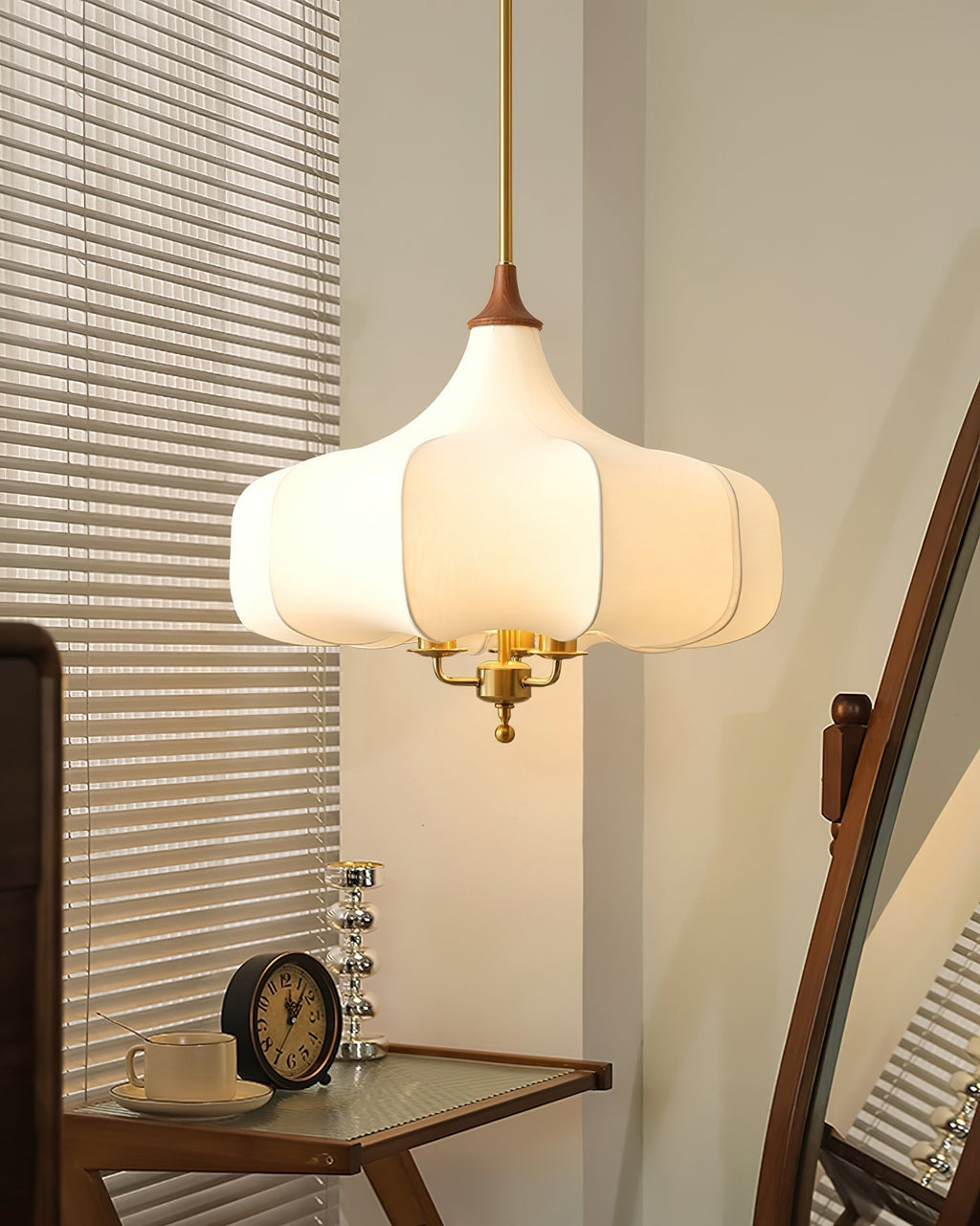 Fioren Tissu Bois Pendentif Lumière - Neutralighting