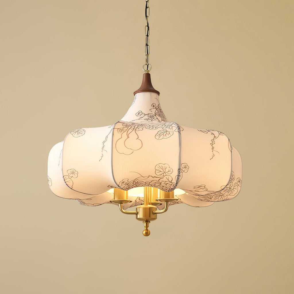Fioren Tissu Bois Pendentif Lumière - Neutralighting