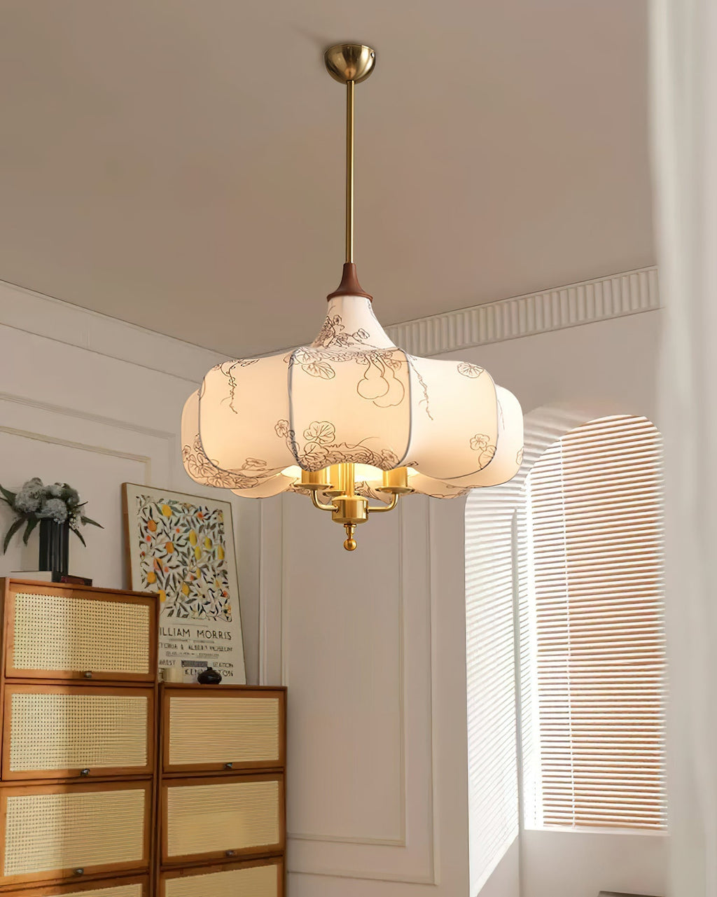 Fioren Tissu Bois Pendentif Lumière - Neutralighting