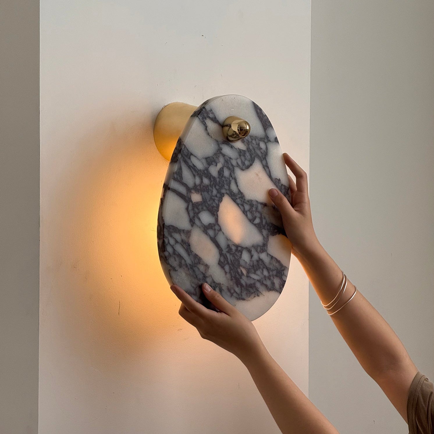 Norduvys Moderne Luxuriouse Métal Marbre Applique Murale - Neutralighting