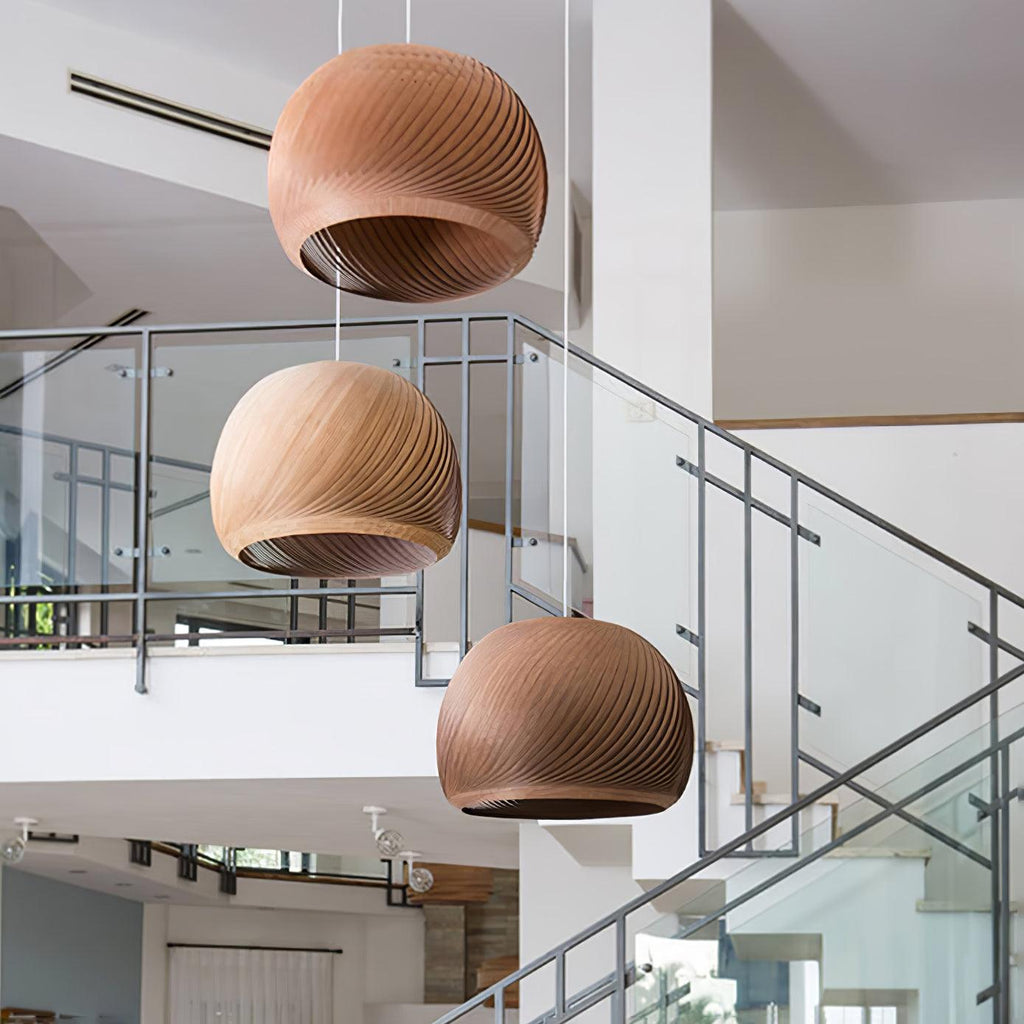 Spiral Lampe Suspension en Bois Vintage - Neutralighting