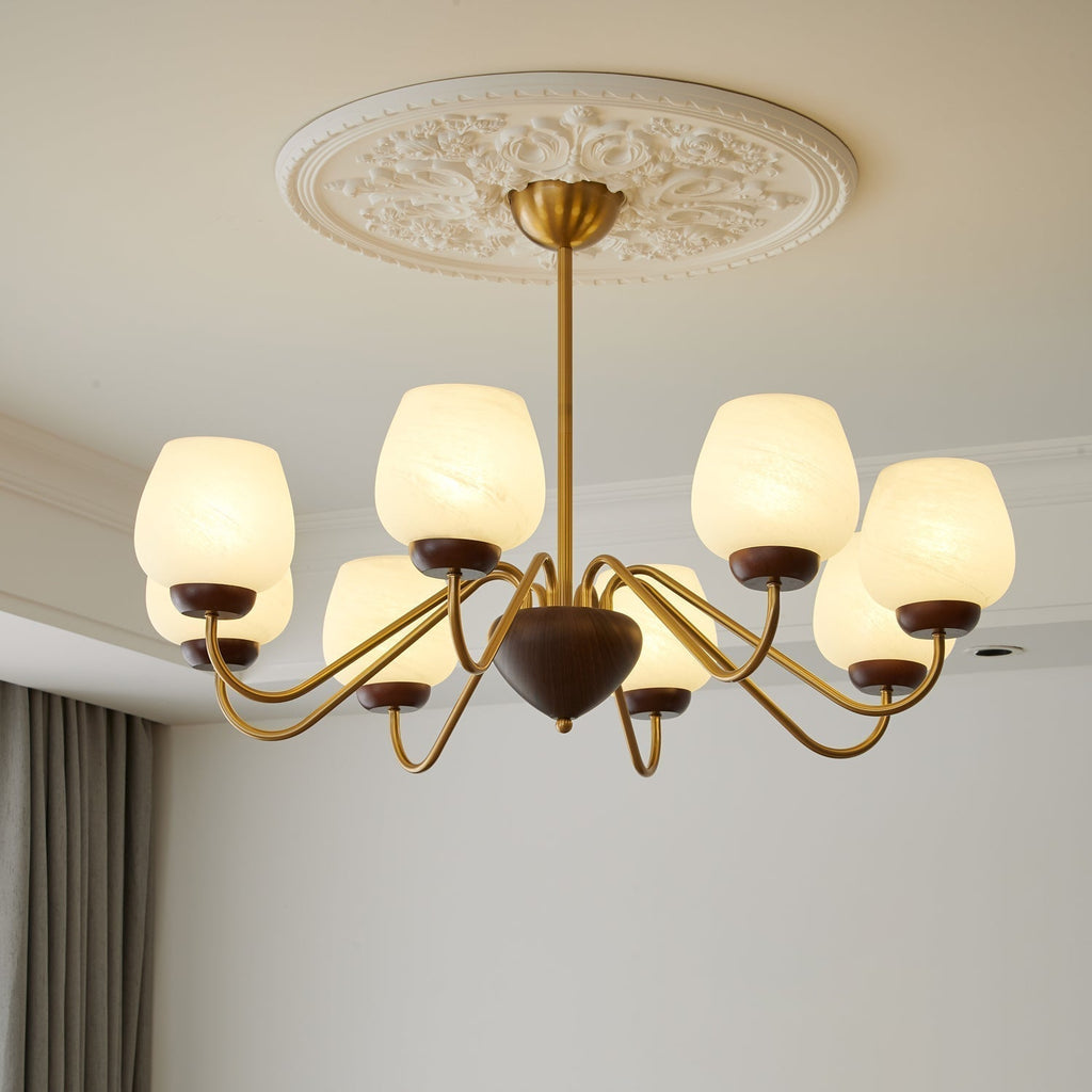 Sytheiel Chandelier Bois Verre Premium Élégance - Neutralighting