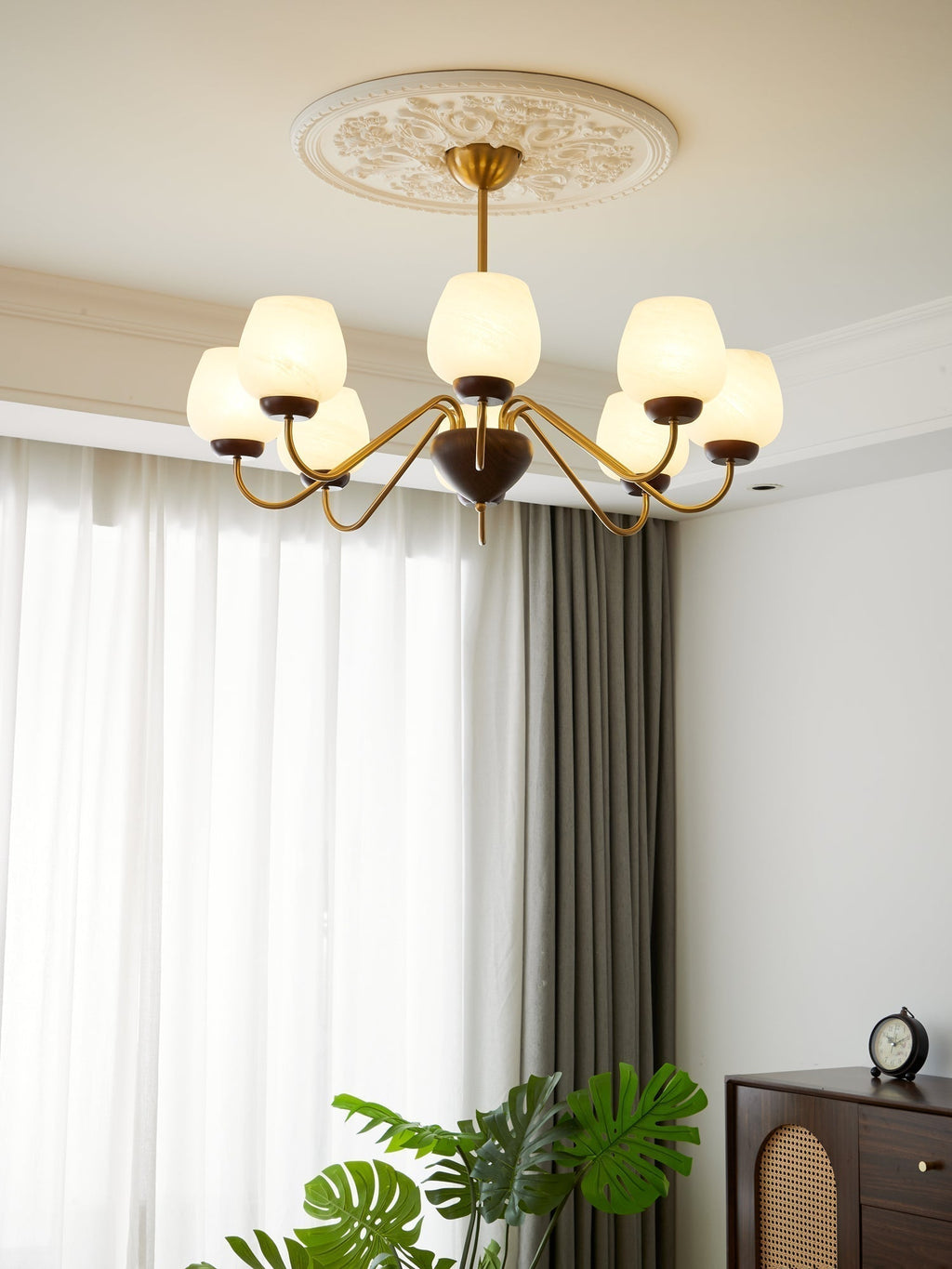 Sytheiel Chandelier Bois Verre Premium Élégance - Neutralighting