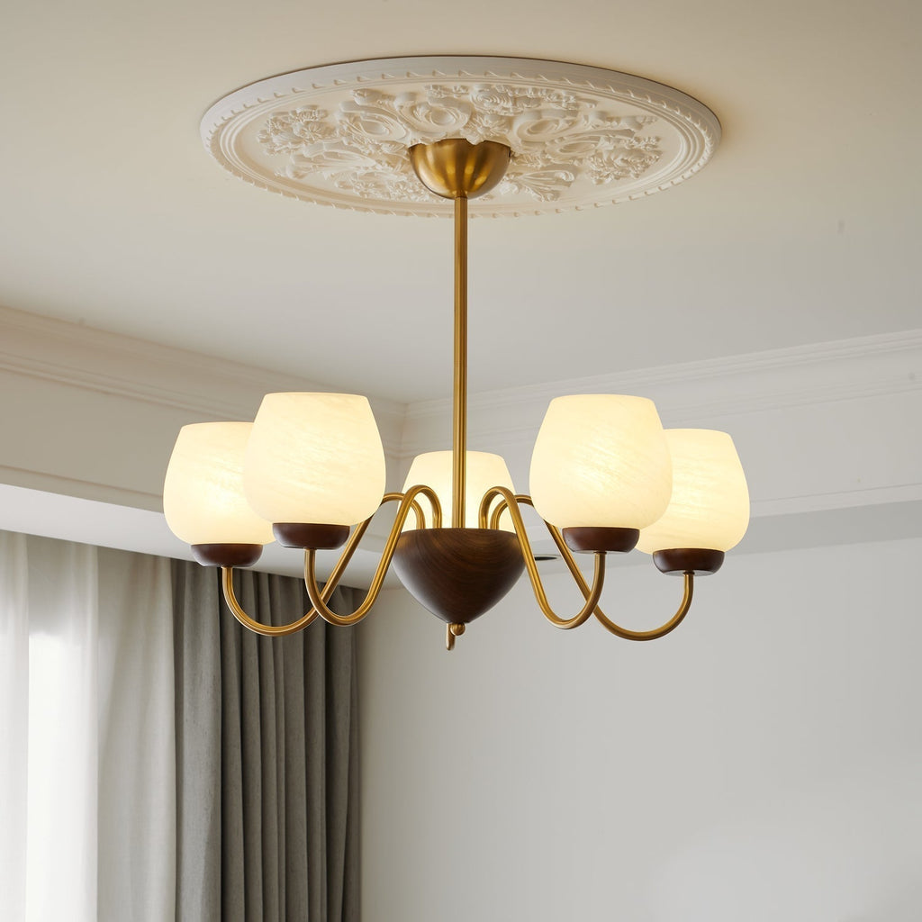 Sytheiel Chandelier Bois Verre Premium Élégance - Neutralighting