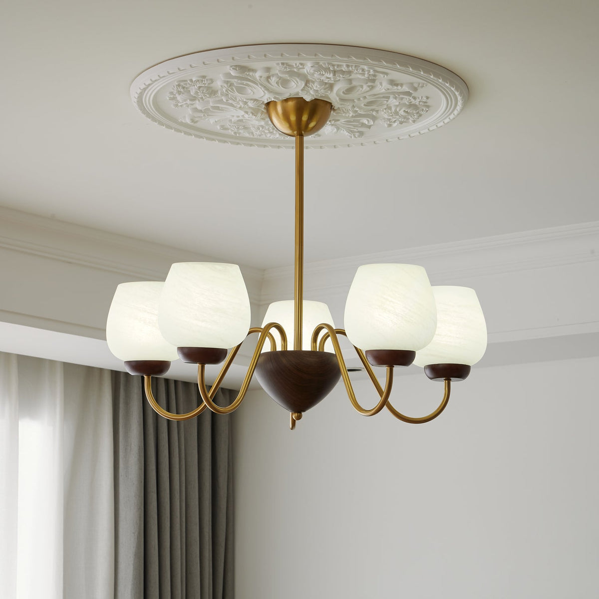 Sytheiel Chandelier Bois Verre Premium Élégance - Neutralighting